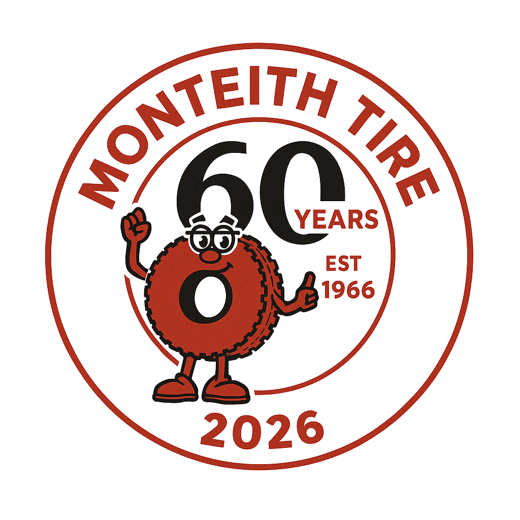 60th Anniversary Logo monteith tire